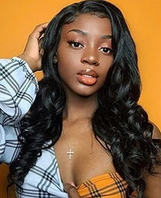 Fashionable Black Mid-Length Curly Lace Front Wig – Synthetic Elegance