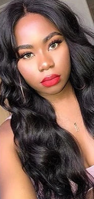 Fashionable Black Mid-Length Curly Lace Front Wig – Synthetic Elegance