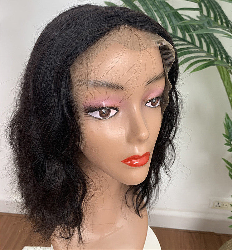 Front Lace Bob Headgear Bobo Wig | Body Wave Real Human Hair | Dyeable & Ironable | Natural Style for Ladies
