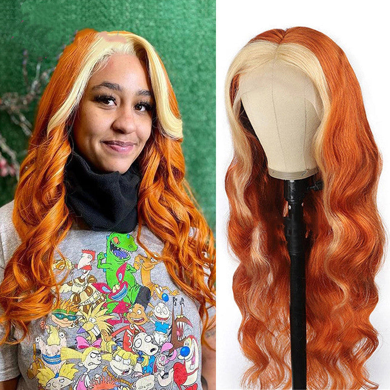 Front Lace Head Cover Wig | 350 Highlights Two Strands | Body Wave Real Human Hair | Medium Long Length5