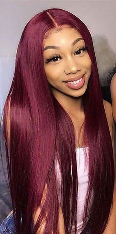 Full Headgear Long Straight Front Lace Wig | Real Human Hair | Fully Hand-Woven | Dyeable | Smooth, Natural Look1