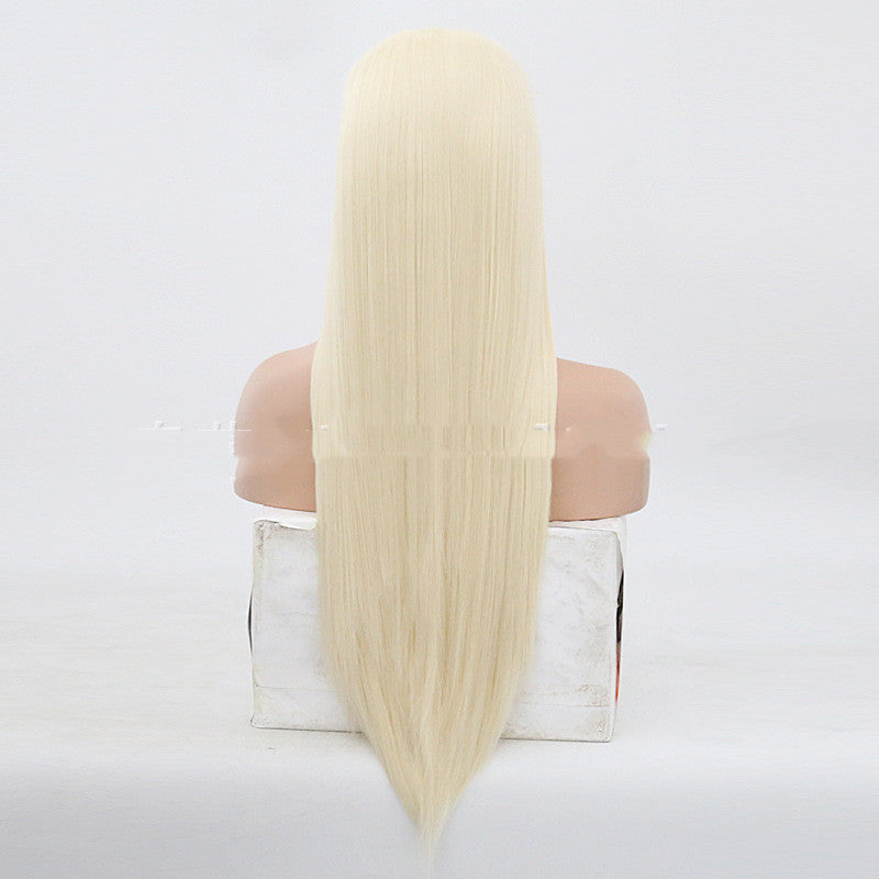 Golden Synthetic Front Lace Wig | 10-26 Inches, 150%-200% Density
