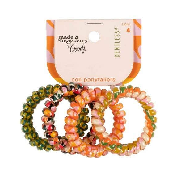 4 Pack Multicolor Dentless Spiral Hair Ties