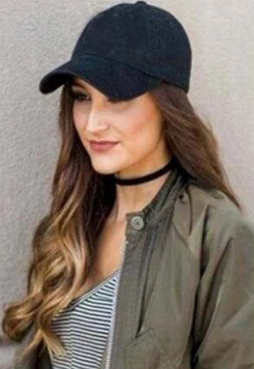 16" Wavy Synthetic Hair Extensions with Baseball Cap – Comfortable & Adjustable Clip-In Wig for Instant Volume