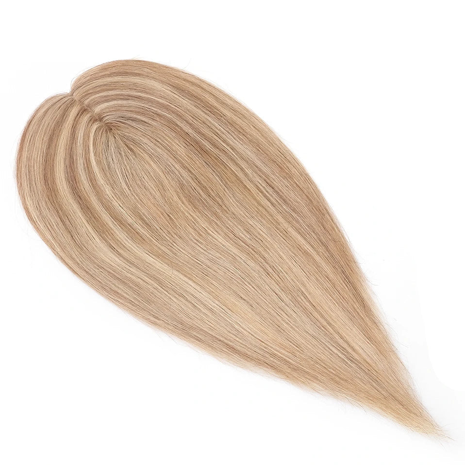 Silk Base Human Hair Toppers for Women – 100% Real Human Hair, Straight, Center-Parted, Multiple Lengths & Colors