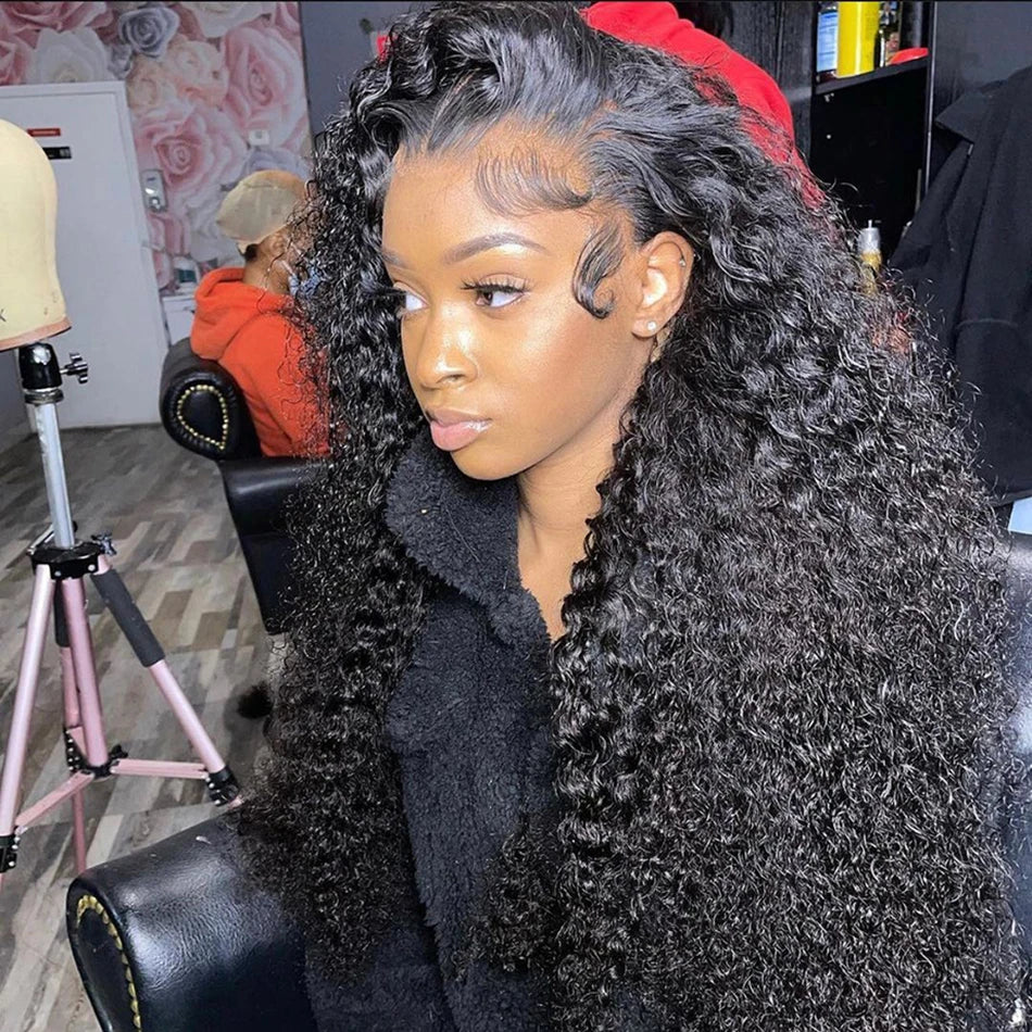 Deep Wave HD Lace Frontal Wig – 13x6 Lace Front, 100% Human Hair, 26-40 Inch, Pre-Plucked Hairline, 150%-250% Density