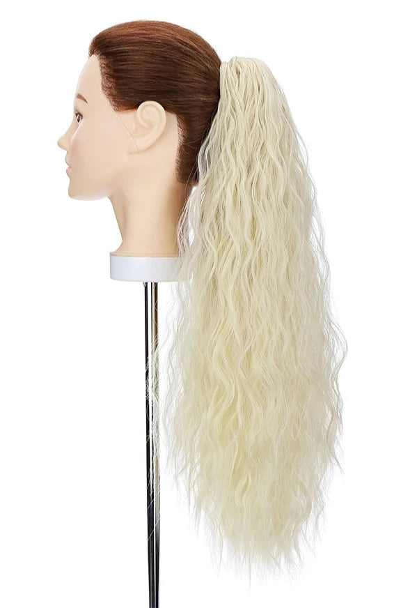 24-Inch Kinky Curly Claw Clip Ponytail – Synthetic Hair, High-Temperature Fiber, Multiple Colors