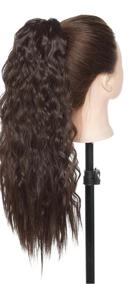 18-Inch Water Wave Clip-In Hair Extension – Premium Synthetic, Heat-Resistant, Pure Color