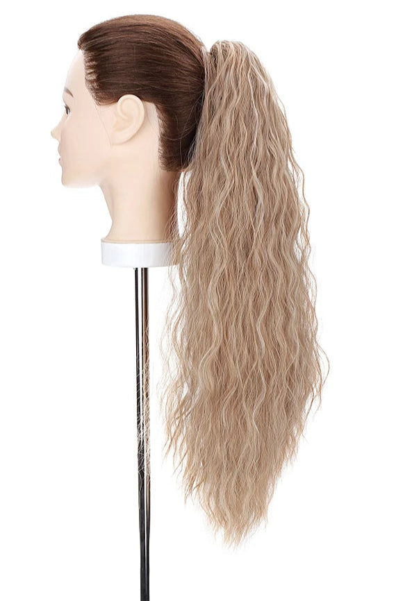 24-Inch Kinky Curly Claw Clip Ponytail – Synthetic Hair, High-Temperature Fiber, Multiple Colors