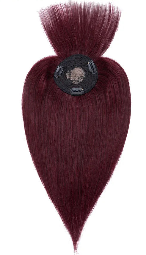 Premium Human Hair Topper with Bangs – 100% Real Hair, Straight, Natural Hairline