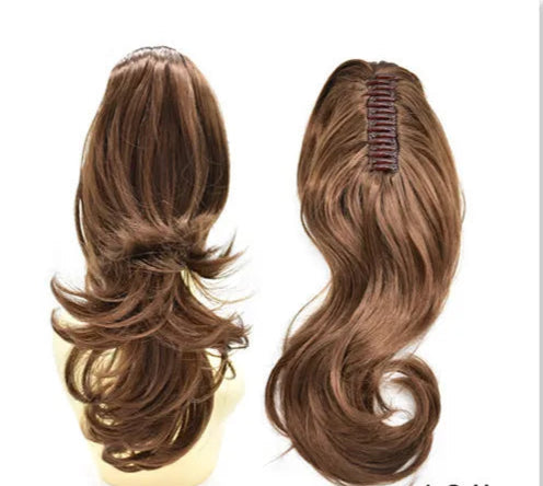SE-224 Long Wavy Ponytail Extension – 22”/14” Claw Clip & Drawstring, Heat-Resistant