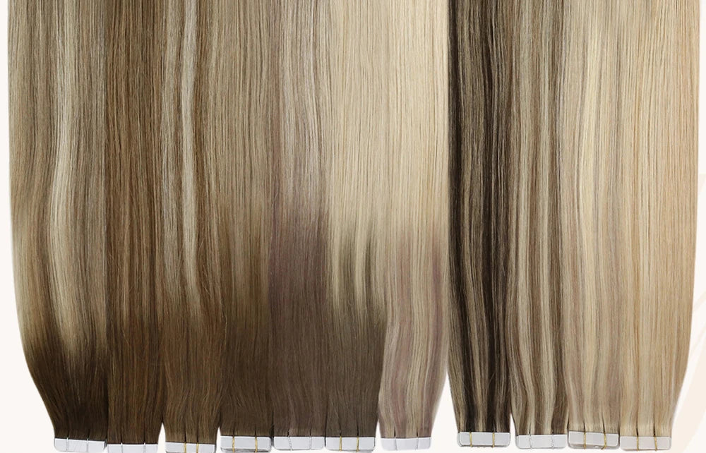Moresoo Tape-In Hair Extensions | 100% Real Human Hair, 14-24 Inch, Straight Texture, Multiple Pack Sizes