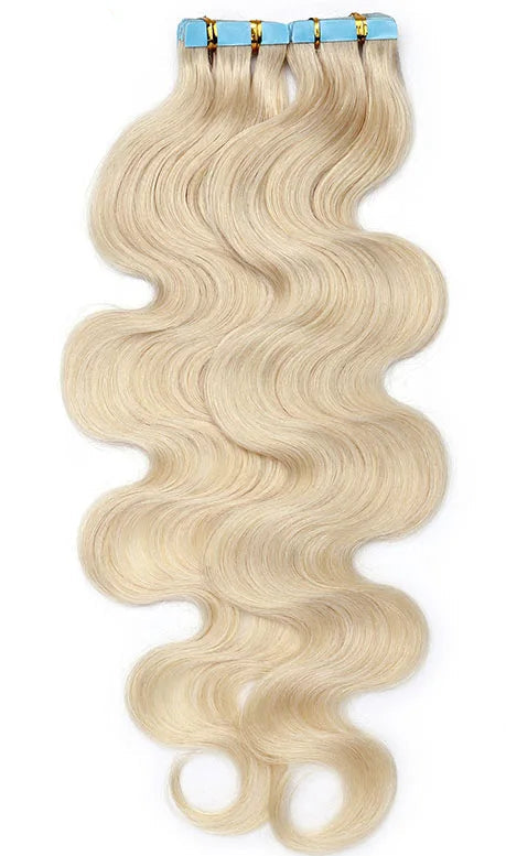 Premium Tape-In Hair Extensions | 100% Human Hair, Straight & Wavy, 18-22 Inches, Dyeable, 10-40 Pieces Pack