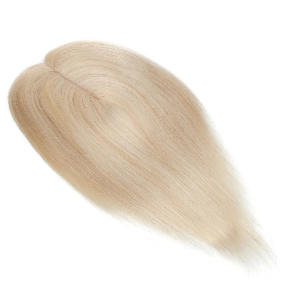 Silk Base Human Hair Toppers for Women – 100% Real Human Hair, Straight, Center-Parted, Multiple Lengths & Colors