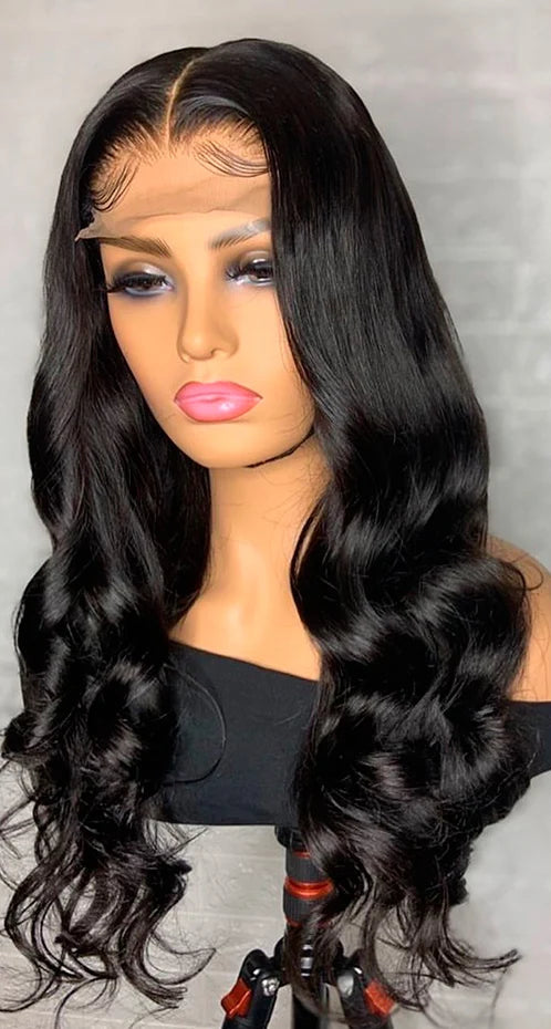360 Lace Frontal Body Wave Wig – HD Transparent Lace, Human Hair, Versatile for Ponytail Styles