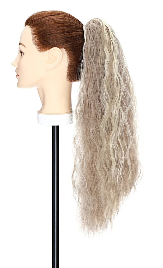 24-Inch Kinky Curly Claw Clip Ponytail – Synthetic Hair, High-Temperature Fiber, Multiple Colors