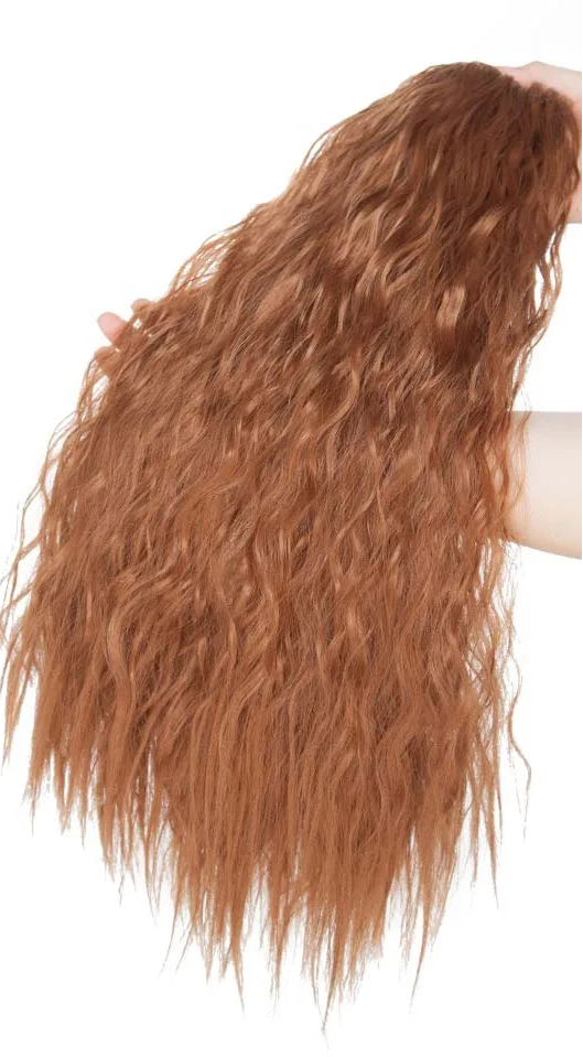 18-Inch Water Wave Clip-In Hair Extension – Premium Synthetic, Heat-Resistant, Pure Color