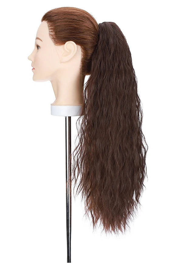 24-Inch Kinky Curly Claw Clip Ponytail – Synthetic Hair, High-Temperature Fiber, Multiple Colors