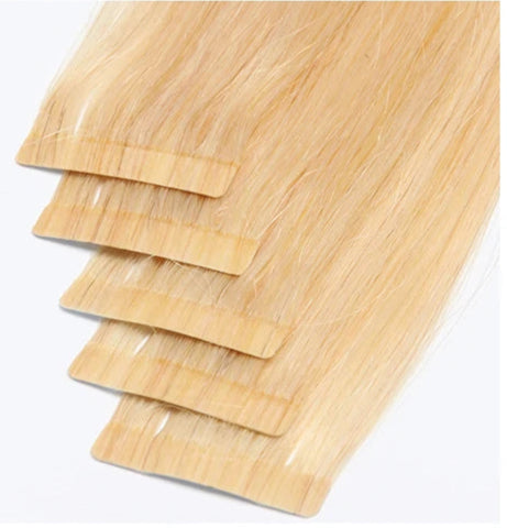 Premium Tape-In Hair Extensions | 100% Human Hair, Straight & Wavy, 18-22 Inches, Dyeable, 10-40 Pieces Pack