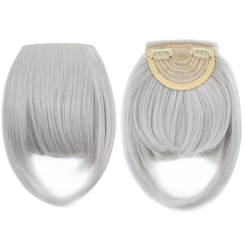Kanekalon Clip-In Blunt Bangs Hair Extension – Frosted Color, Easy Fit & Washable