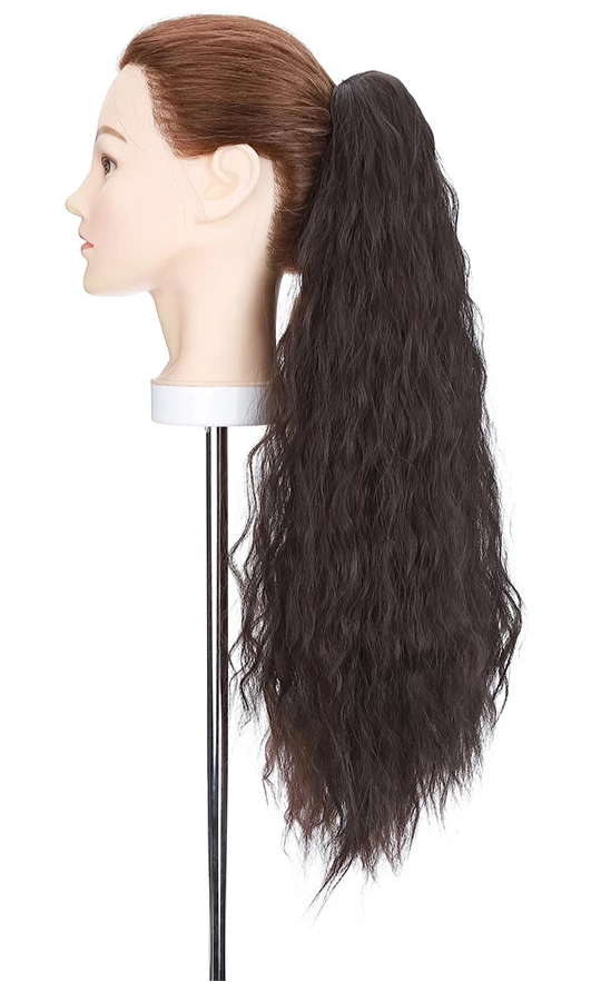 24-Inch Kinky Curly Claw Clip Ponytail – Synthetic Hair, High-Temperature Fiber, Multiple Colors