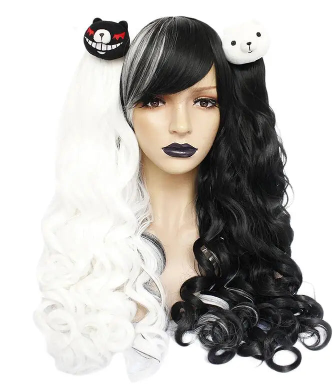 ANOGOL Danganronpa Enoshima Junko Cosplay Wig – Long Pink Synthetic Wig with Adjustable Cap for Halloween & Anime Parties