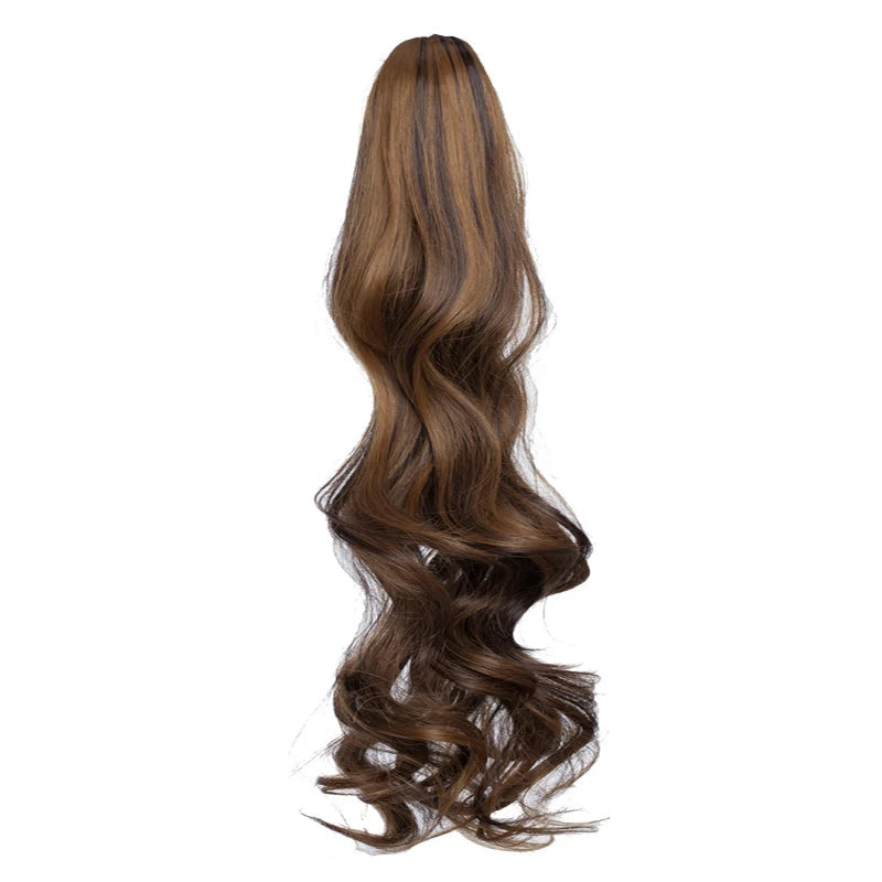 24-Inch Heat-Resistant Wavy Synthetic Hair Extensions – Clip-In for Natural Volume & Length