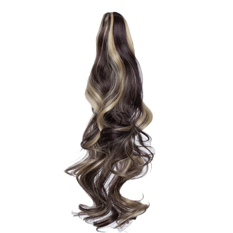 24-Inch Heat-Resistant Wavy Synthetic Hair Extensions – Clip-In for Natural Volume & Length