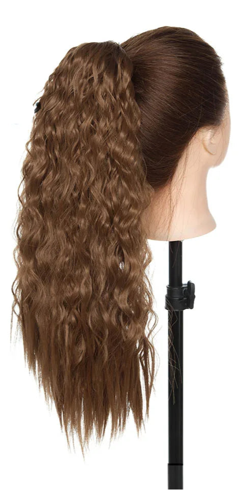 18-Inch Water Wave Clip-In Hair Extension – Premium Synthetic, Heat-Resistant, Pure Color