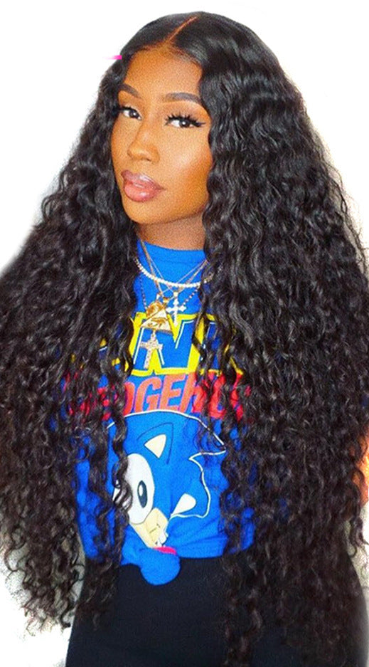 Half Lace Real Hair Cover 13 Water Wave Lace Wig – Baby Hair, Medium & Long Length, Dyeable & Ironable, Perfect for All Skin Tones