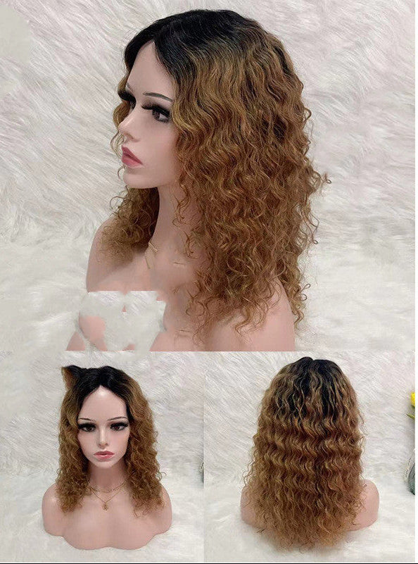 Hand-Knitted Real Human Hair Wig | 18-Inch Medium Long | Natural Look4