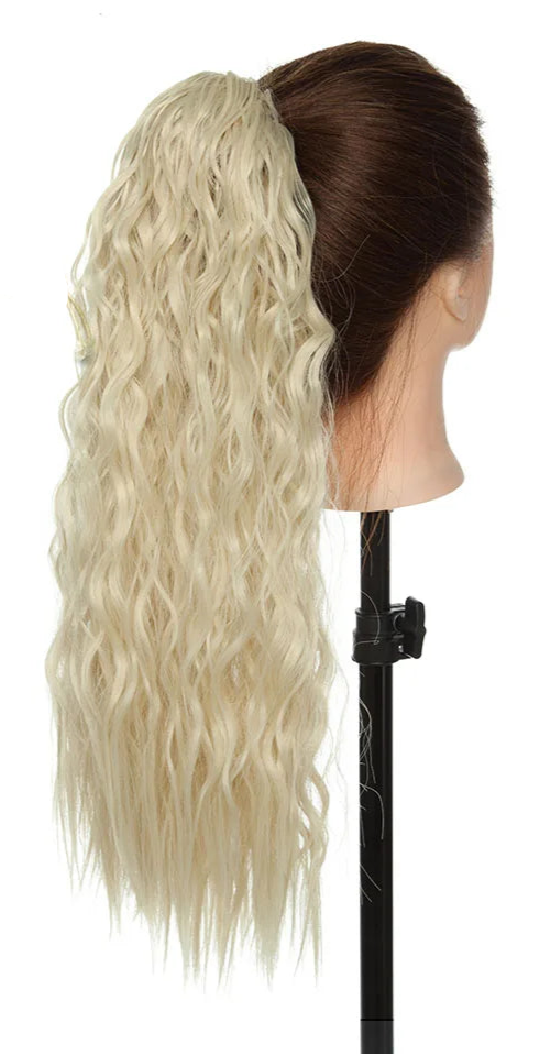 18-Inch Water Wave Clip-In Hair Extension – Premium Synthetic, Heat-Resistant, Pure Color