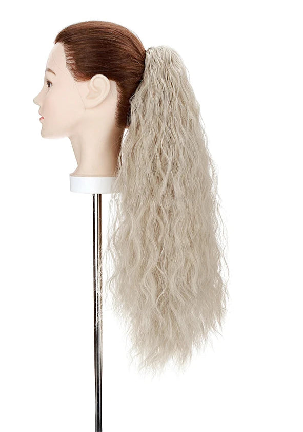 24-Inch Kinky Curly Claw Clip Ponytail – Synthetic Hair, High-Temperature Fiber, Multiple Colors