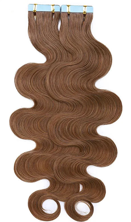 Premium Tape-In Hair Extensions | 100% Human Hair, Straight & Wavy, 18-22 Inches, Dyeable, 10-40 Pieces Pack