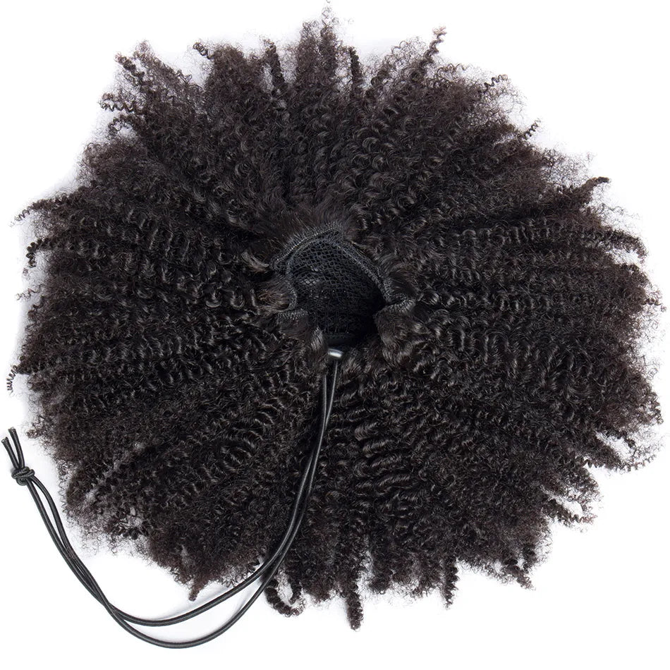 Afro Kinky Curly Clip-In Ponytail Extension – 150g, 100% Human Hair, Dye & Perm Safe