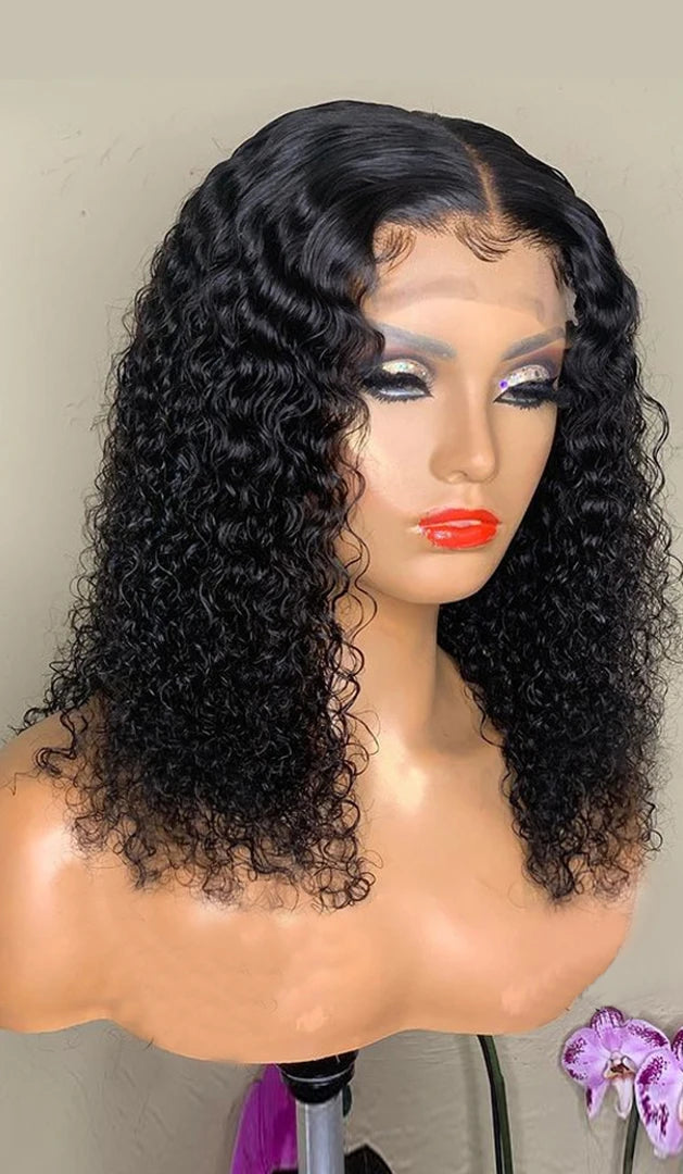 Short Curly Bob Wig – 100% Hair, Lace Front 13x4, 4x4, 5x5 Closure