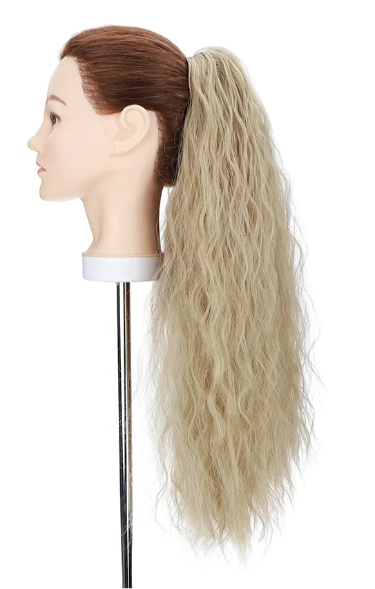 24-Inch Kinky Curly Claw Clip Ponytail – Synthetic Hair, High-Temperature Fiber, Multiple Colors