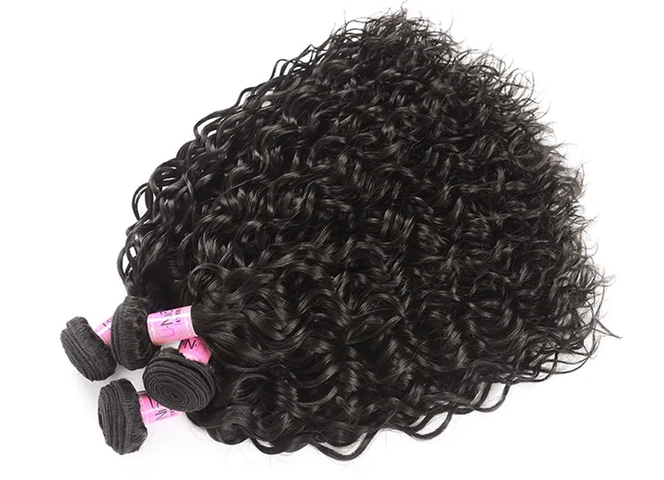 Water Wave Human Hair Weaving – Premium Quality, Natural Texture, Can Be Permed, Machine Double Weft