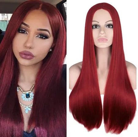 Long Straight Heat-Resistant Synthetic Wig – 150% Density for Daily Use