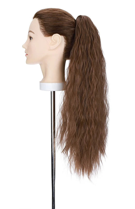 24-Inch Kinky Curly Claw Clip Ponytail – Synthetic Hair, High-Temperature Fiber, Multiple Colors