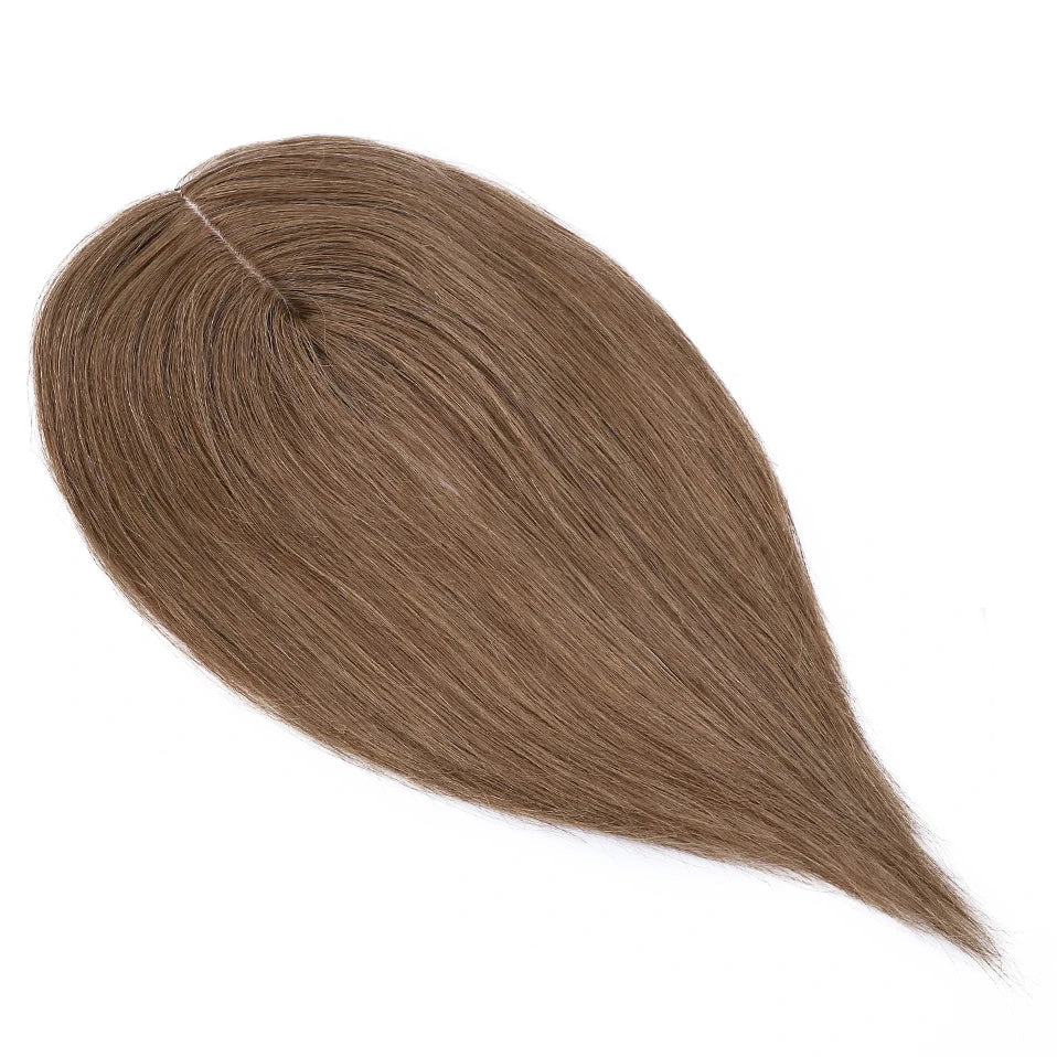 Silk Base Human Hair Toppers for Women – 100% Real Human Hair, Straight, Center-Parted, Multiple Lengths & Colors