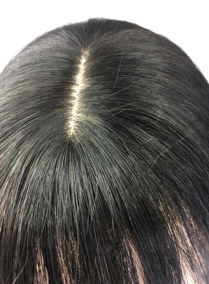 Invisible Human Hair Toppers for Women – 12-inch Thin Clip-in Wiglets for Mild Hair Loss & Grey Hair Coverage