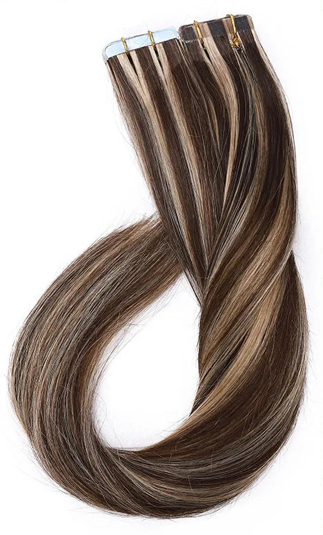Premium Tape-In Hair Extensions | 100% Human Hair, Straight & Wavy, 18-22 Inches, Dyeable, 10-40 Pieces Pack