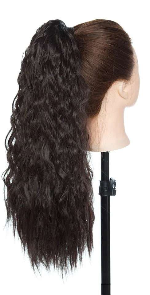 18-Inch Water Wave Clip-In Hair Extension – Premium Synthetic, Heat-Resistant, Pure Color