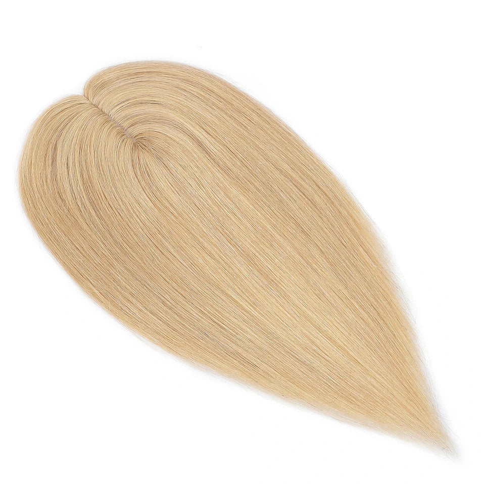Silk Base Human Hair Toppers for Women – 100% Real Human Hair, Straight, Center-Parted, Multiple Lengths & Colors