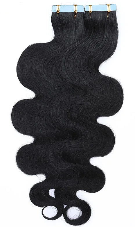 Premium Tape-In Hair Extensions | 100% Human Hair, Straight & Wavy, 18-22 Inches, Dyeable, 10-40 Pieces Pack