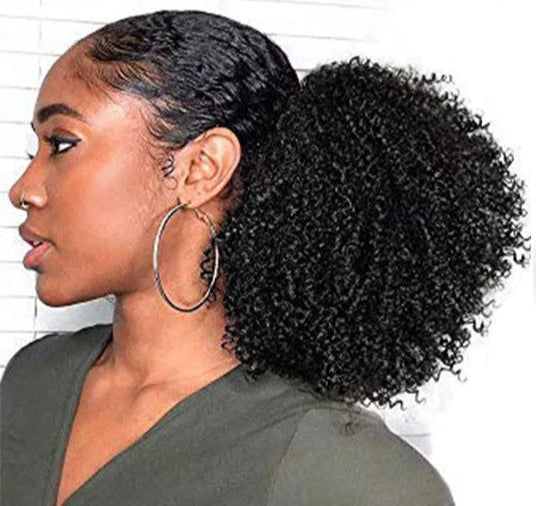 Afro Kinky Curly Clip-In Ponytail Extension – 150g, 100% Human Hair, Dye & Perm Safe