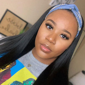 Human Hair No Lace Headband Wig – Straight, Natural Look, Versatile & Easy-to-Wear, Medium to Long Lengths, Heat-Friendly