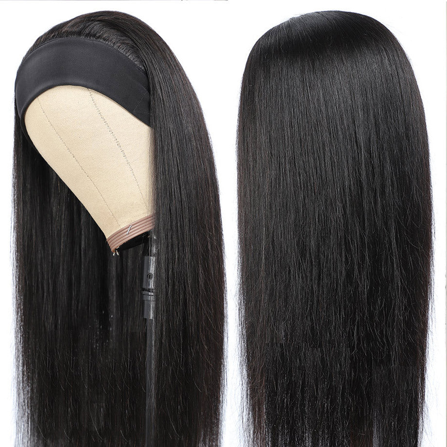 Human Hair No Lace Headband Wig – Straight, Natural Look, Versatile & Easy-to-Wear, Medium to Long Lengths, Heat-Friendly4
