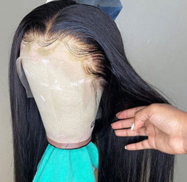 Lifelike Long Straight Hair Wig - Half Hand-Woven, Heat-Dyeable, High-Temperature Fiber